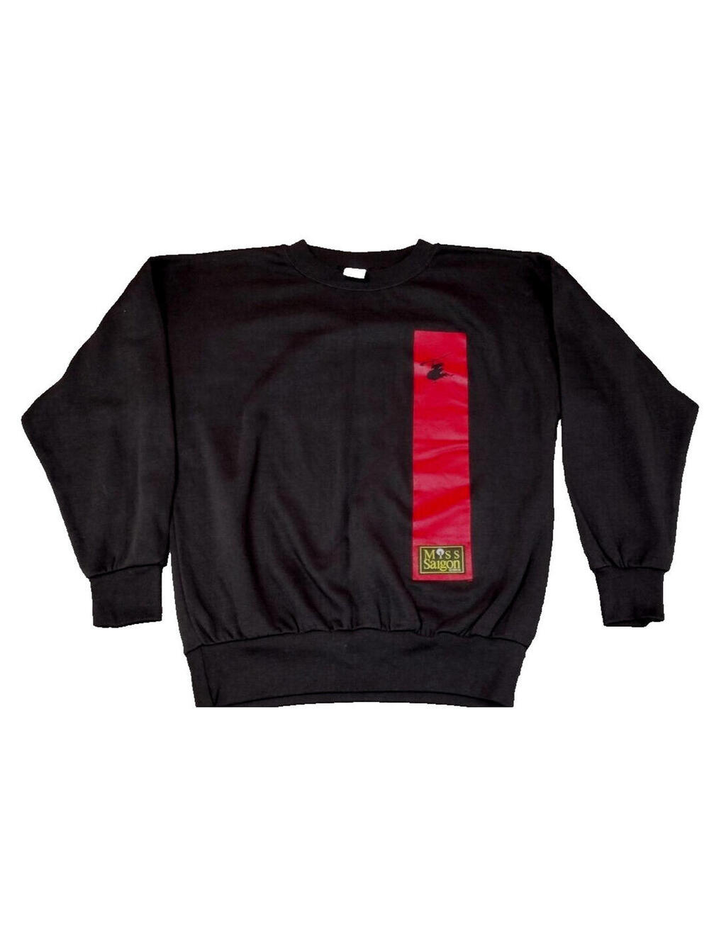 Vintage 1980s Miss Saigon Black SWEATSHIRT 88 Pullover Red New Wave DEWYNTERS
